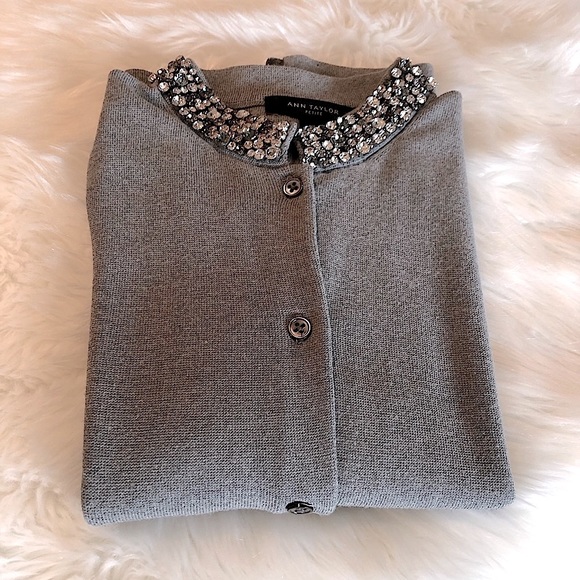 Ann Taylor Rhinestone Cardigan READ DESCRIPTION - Picture 4 of 11